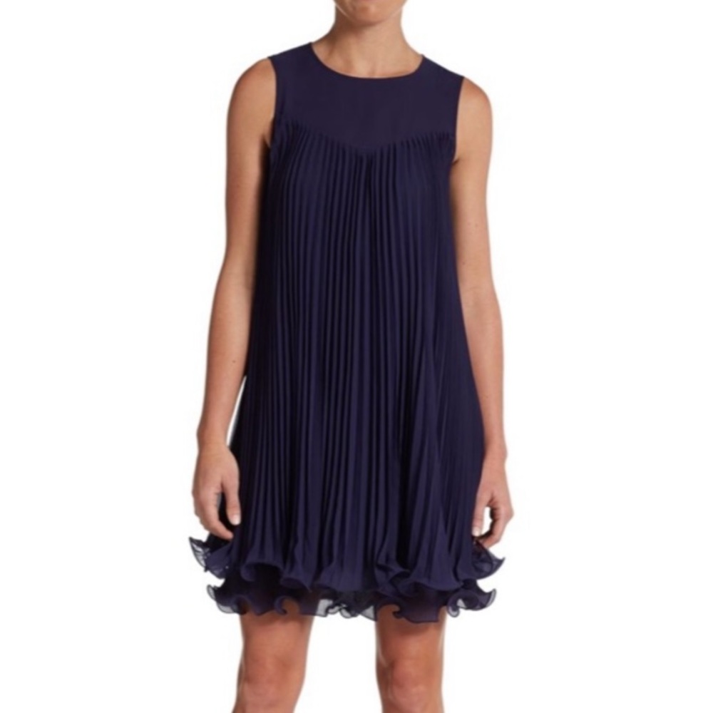 Erin Fetherston Navy Pleated Aster Dress